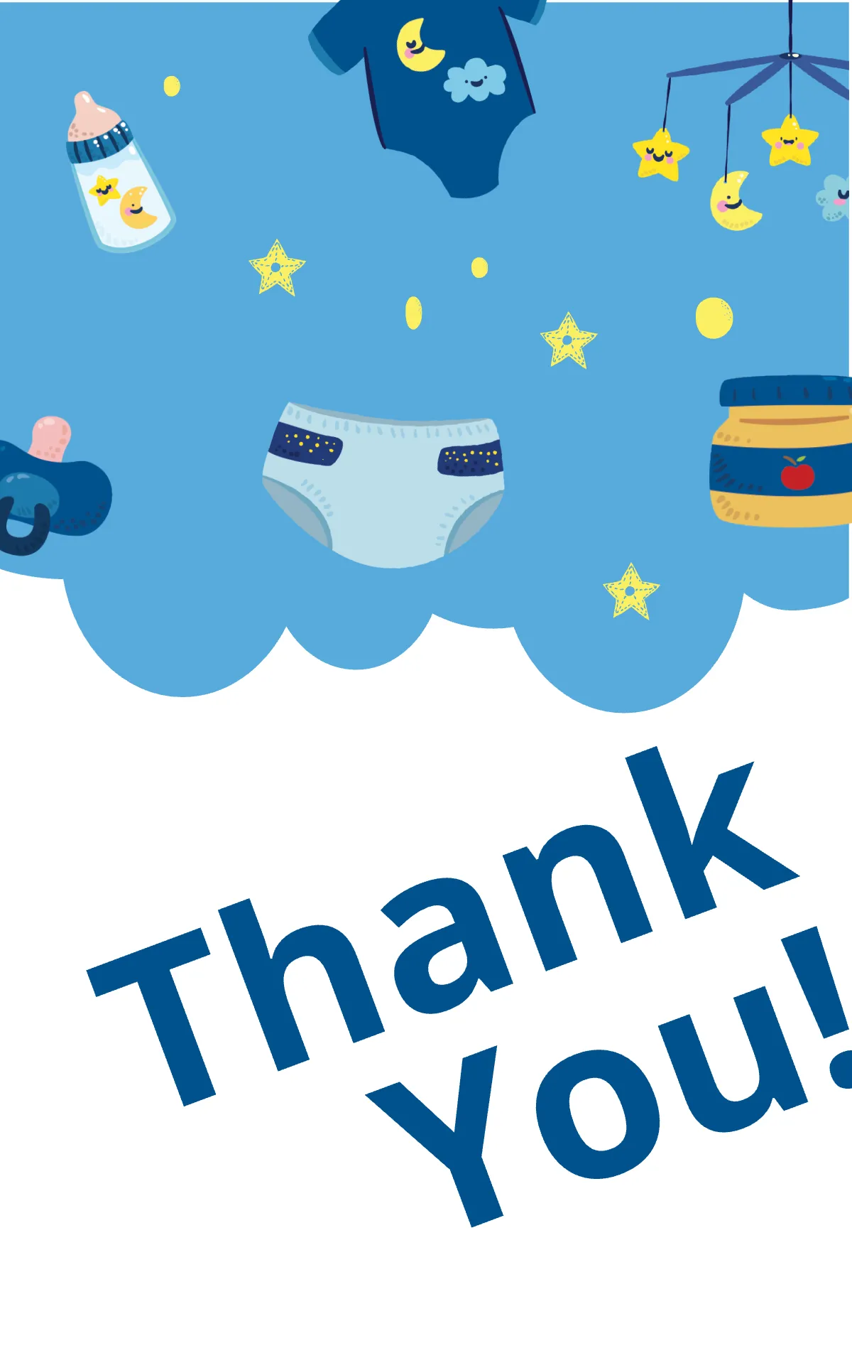 Free Baby Shower Thank You Card Template to Edit Online