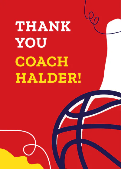 Free Basketball Thank You Card Template to Edit Online