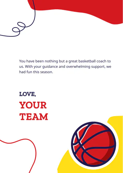 Free Basketball Thank You Card Template to Edit Online