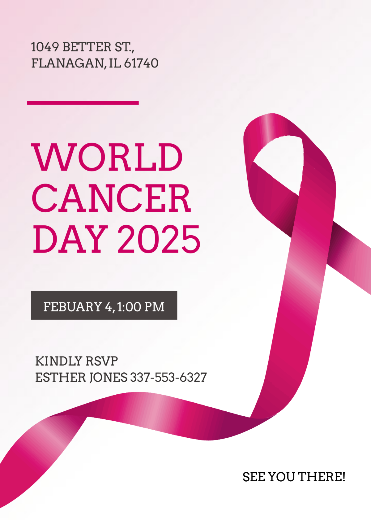 World Cancer Day Greeting Card Template