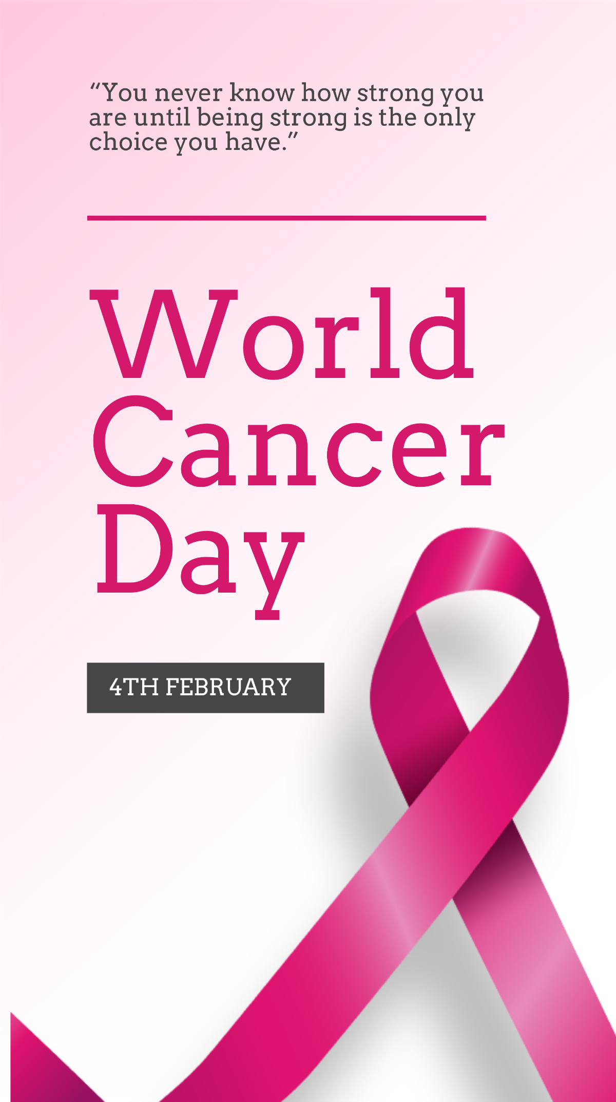Free World Cancer Day Whatsapp Image Template
