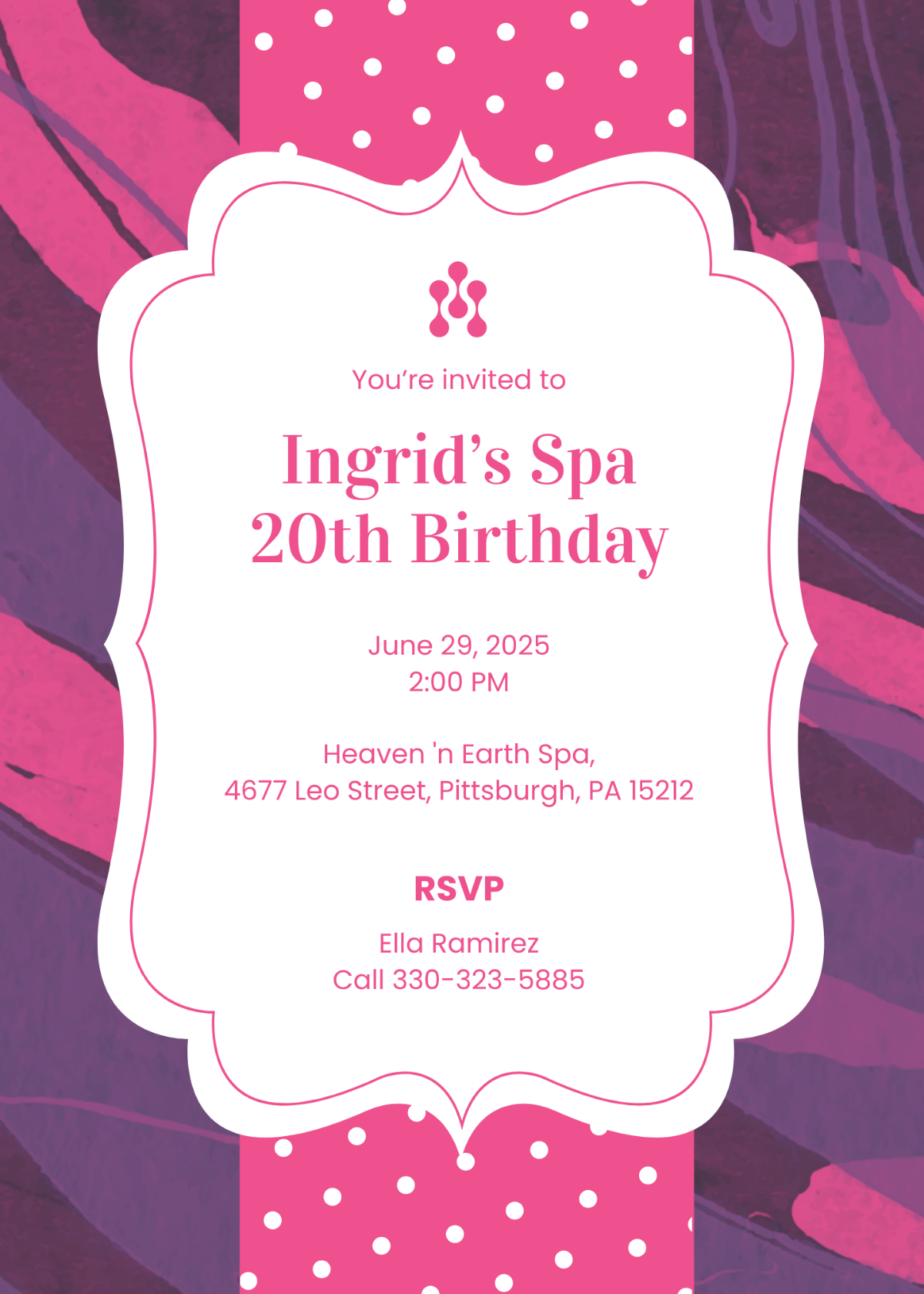 Free Spa Birthday Party Invitation Template