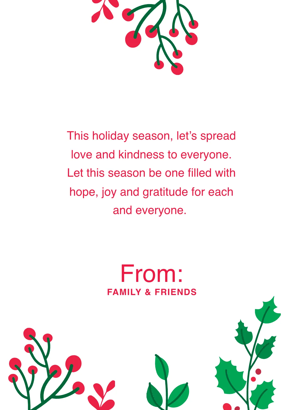 Free Holiday Greeting Card Template to Edit Online