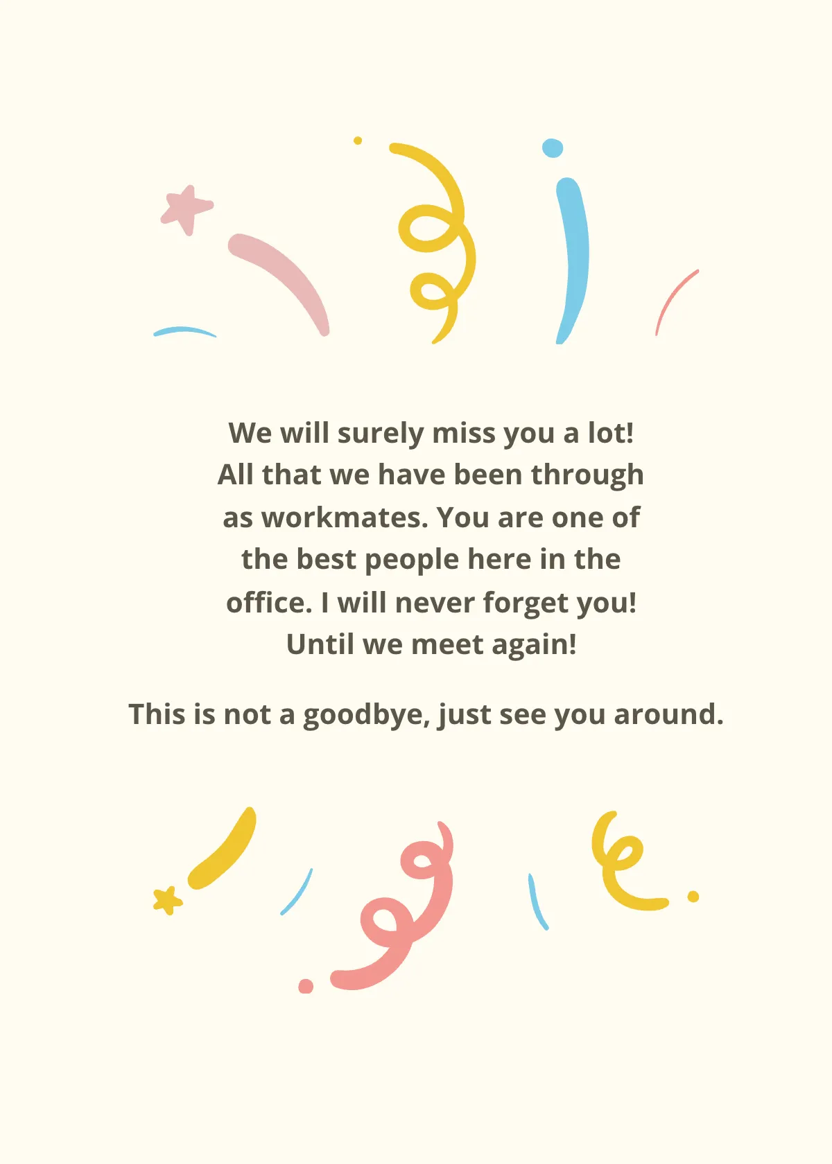 Free Office Farewell Card Template to Edit Online