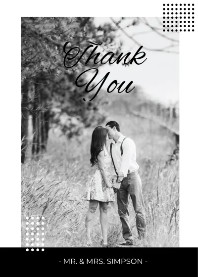 Free Simple Wedding Thank You Card Template to Edit Online