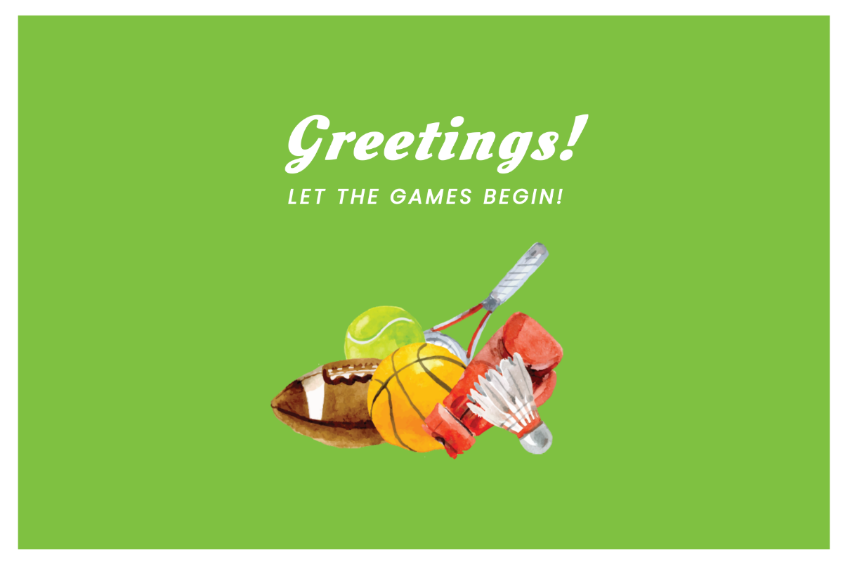 Sports Greeting Card Template