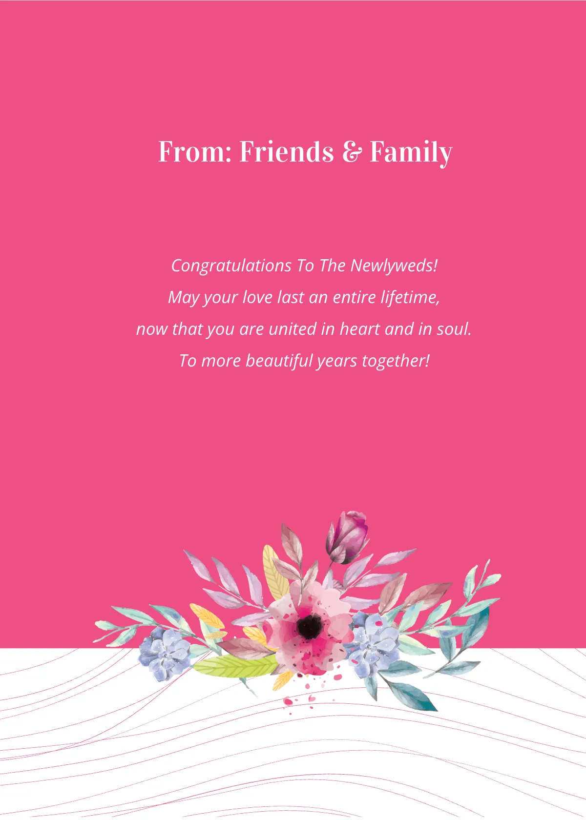 Free Wedding Congratulations Greeting Card Template to Edit Online