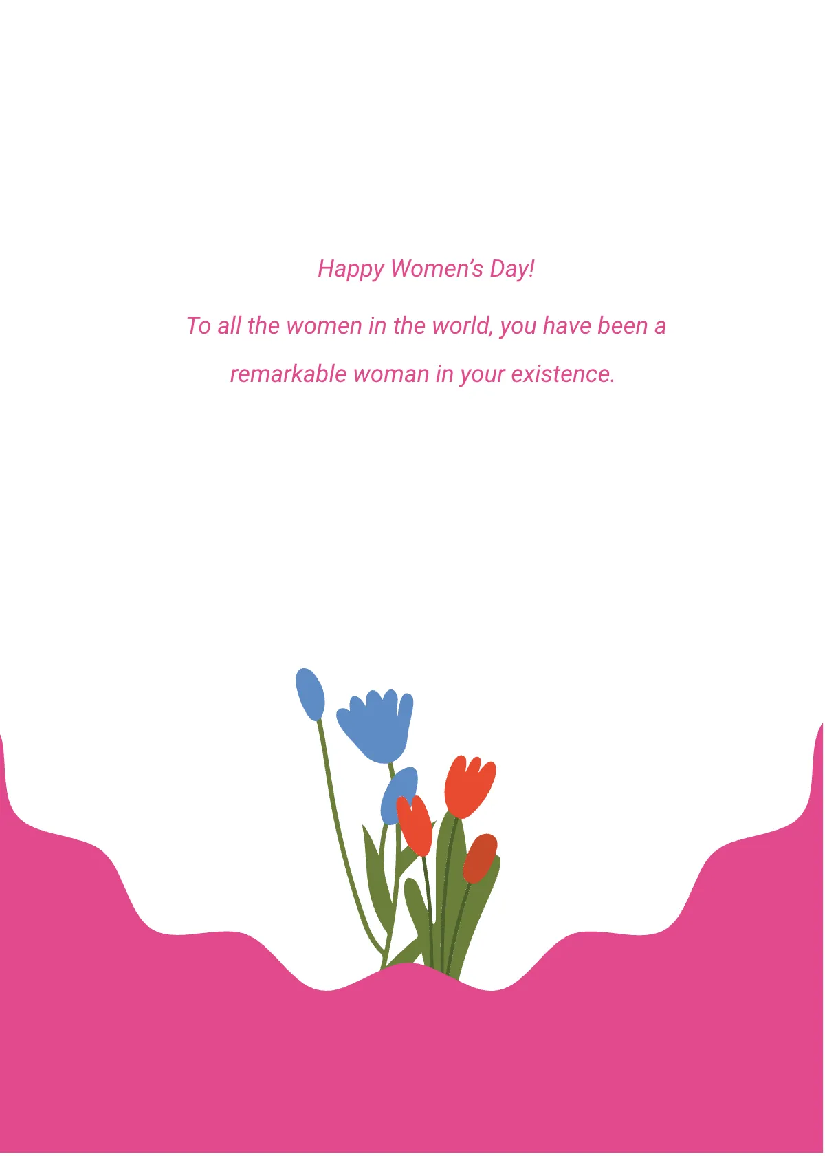 Free Women's Day Greeting Card Template to Edit Online