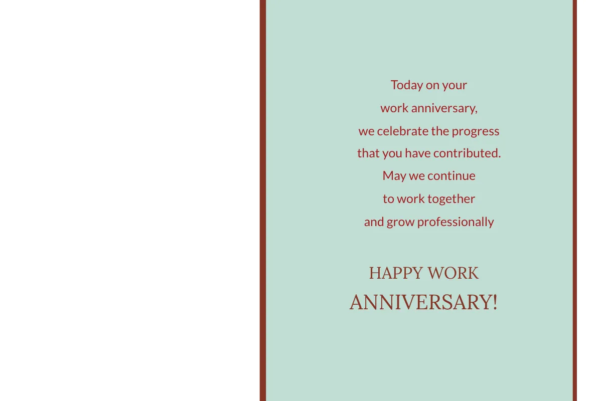 Free Work Anniversary Card Template to Edit Online