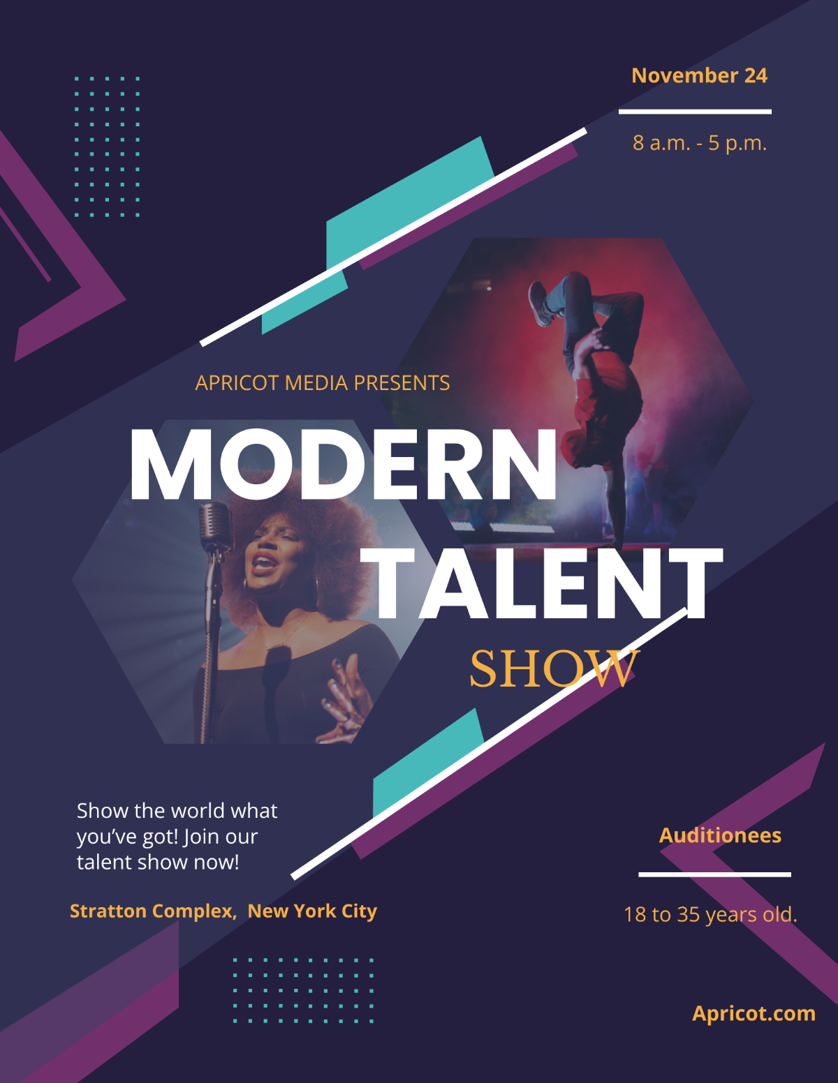 Modern Talent Show Flyer Template - Edit Online & Download