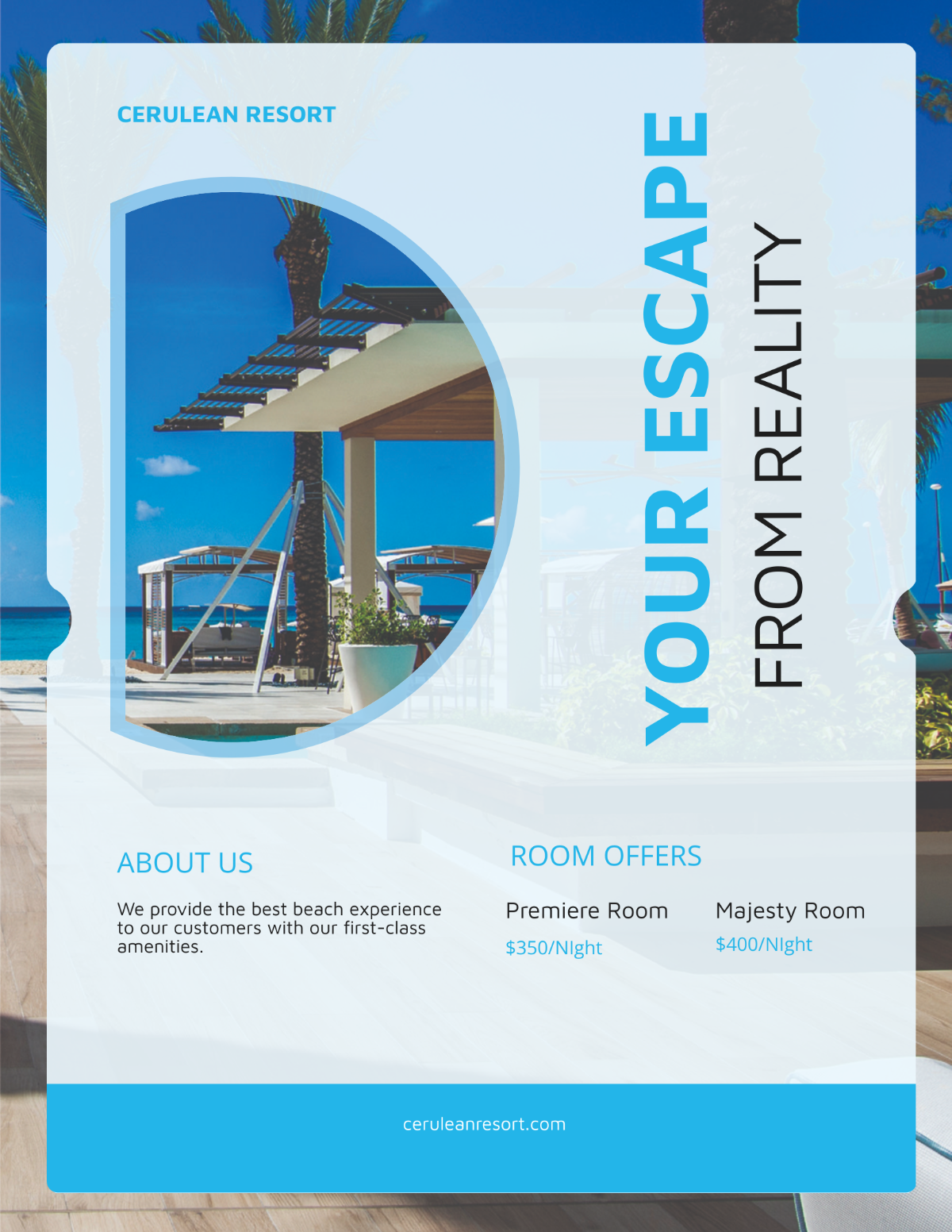 Beach Resort Flyer Template - Edit Online & Download