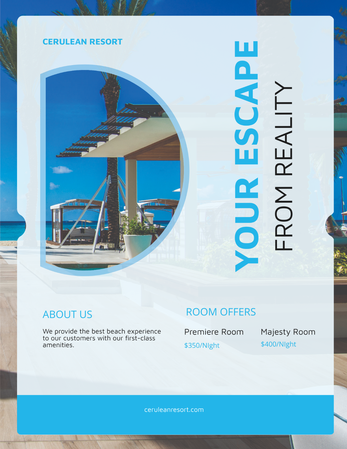 Free Beach Resort Flyer Template