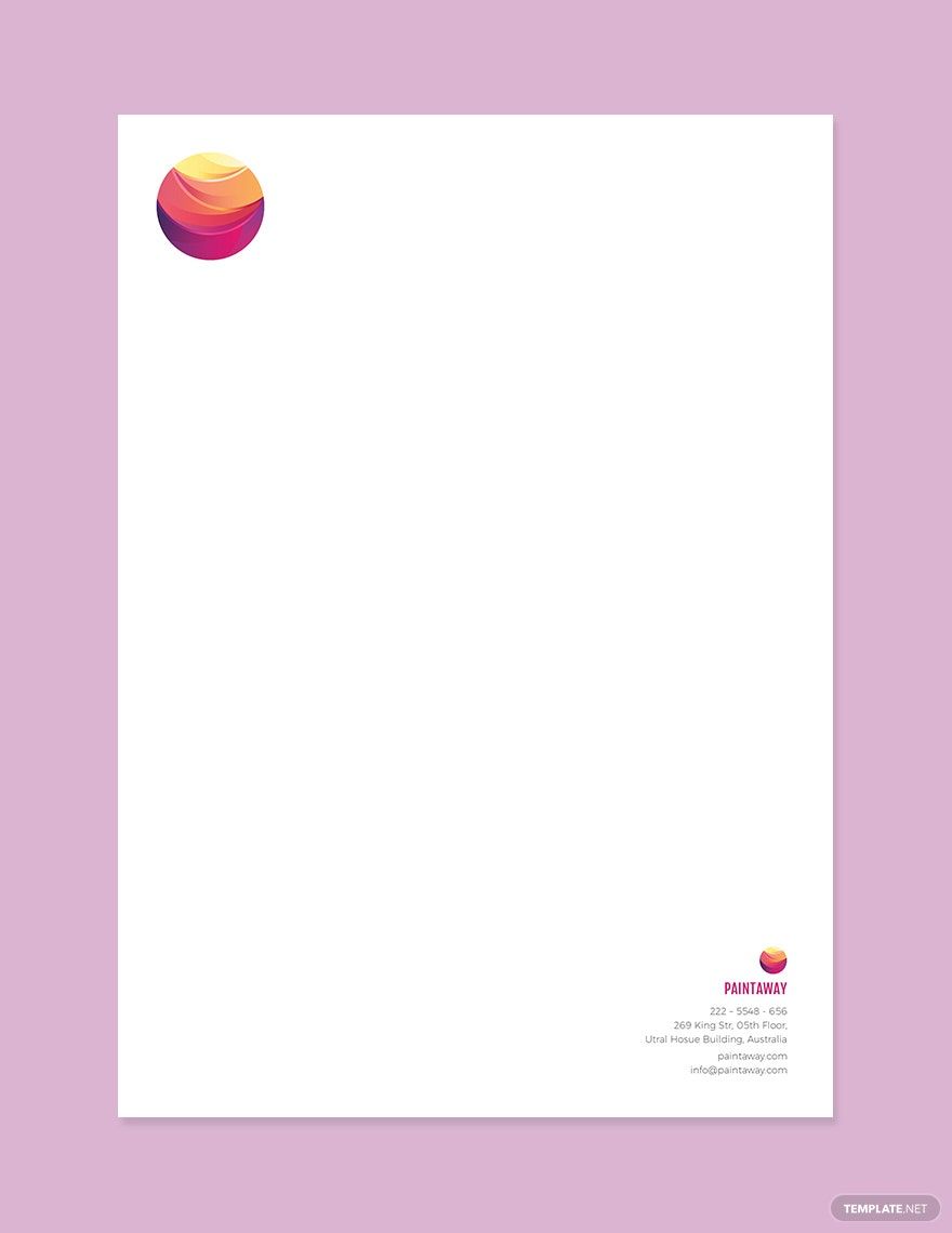 Painting Contractor Letterhead Template