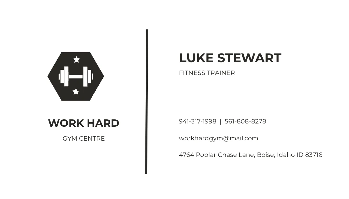 Free Personal Trainer Business Card Template to Edit Online