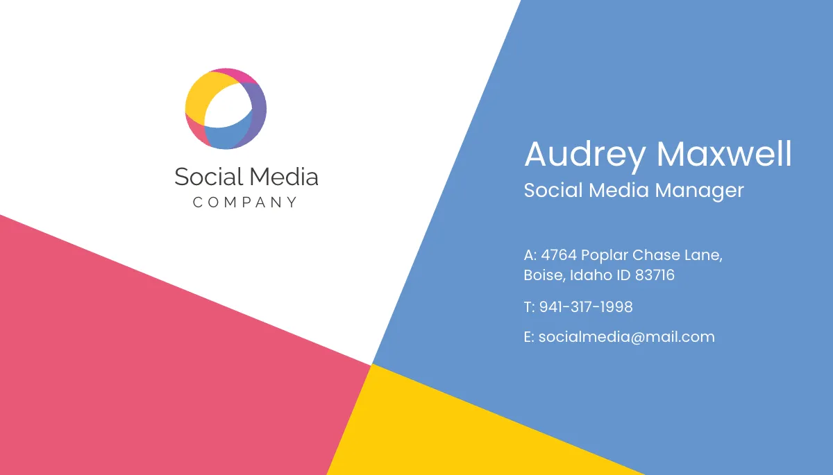 Free Social Media Business Card Template to Edit Online