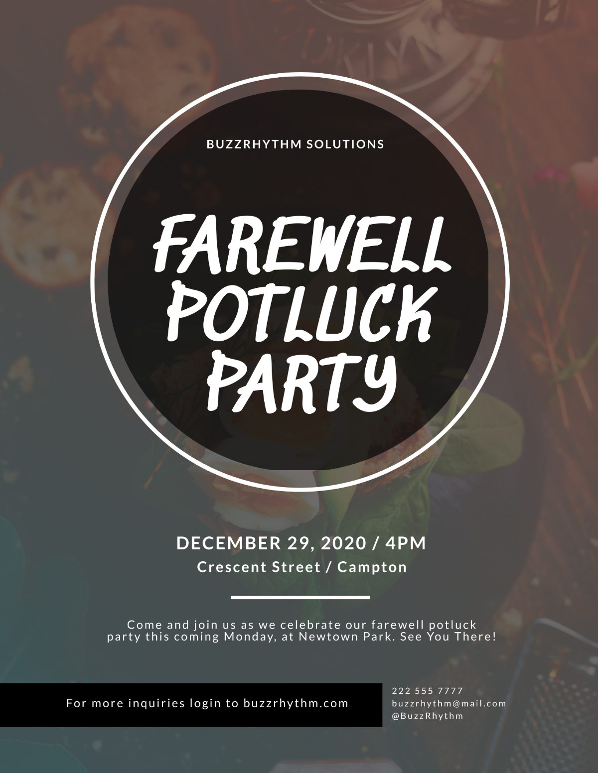 Farewell Potluck Flyer