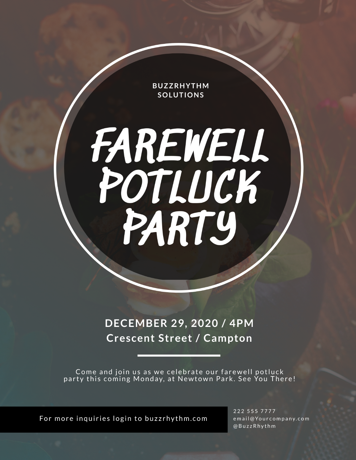 Farewell Potluck Flyer
