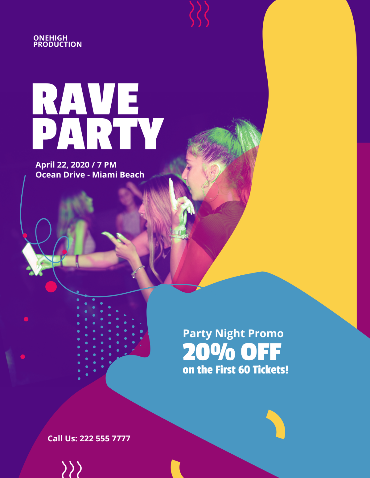 Rave Party Music Flyer Template - Edit Online & Download