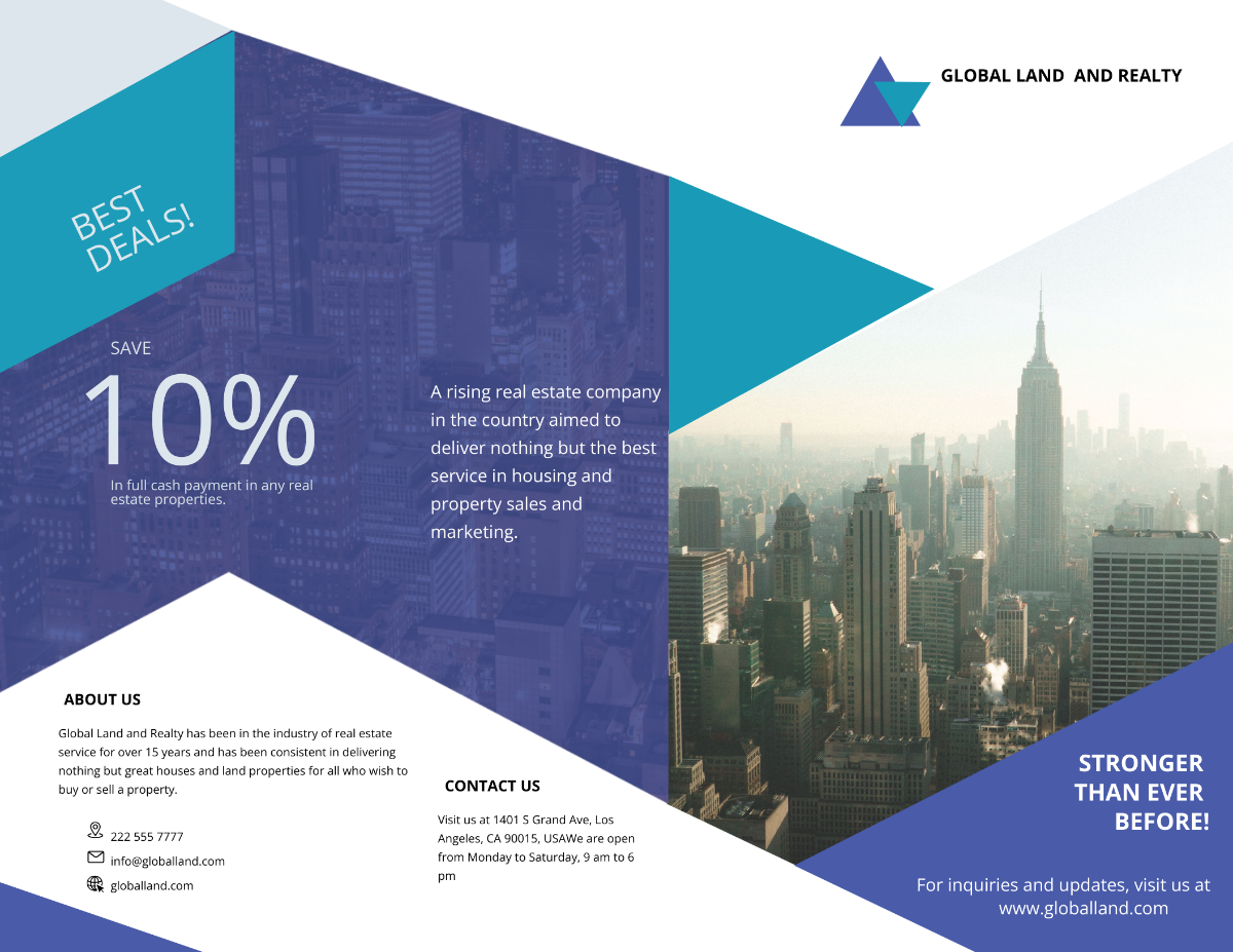 Business Landscape Tri-Fold Brochure Template - Edit Online & Download