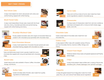 Free Bakery Cake Shop Bi-Fold Brochure Template to Edit Online