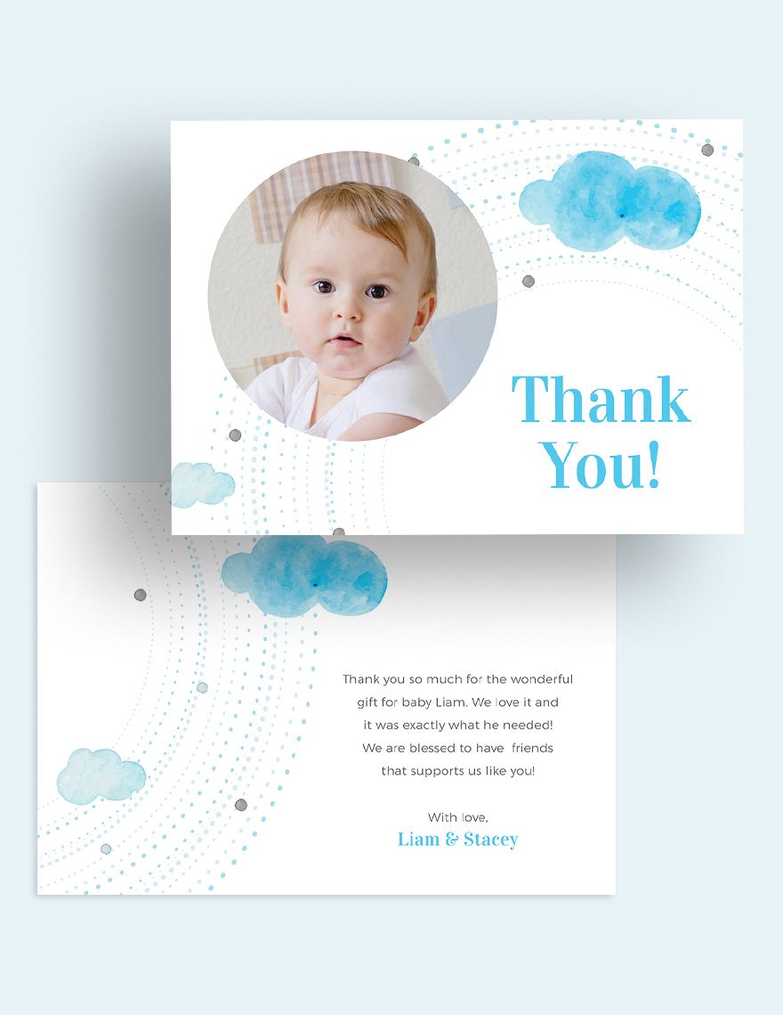 Baby Thank You Card Editable