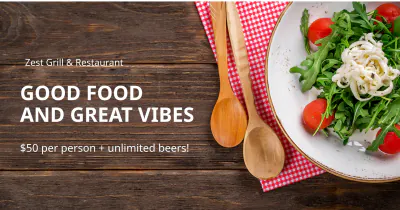 Free Food Restaurant Facebook Ad Banners Template to Edit Online