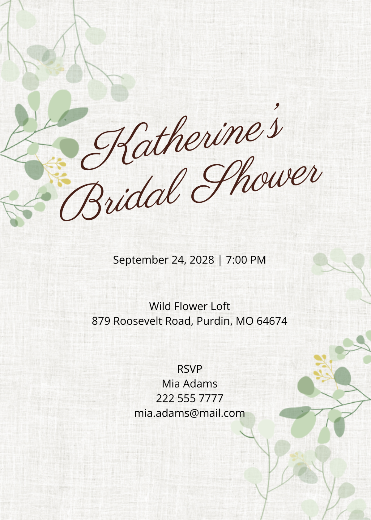 Bridal Shower Party Invitation