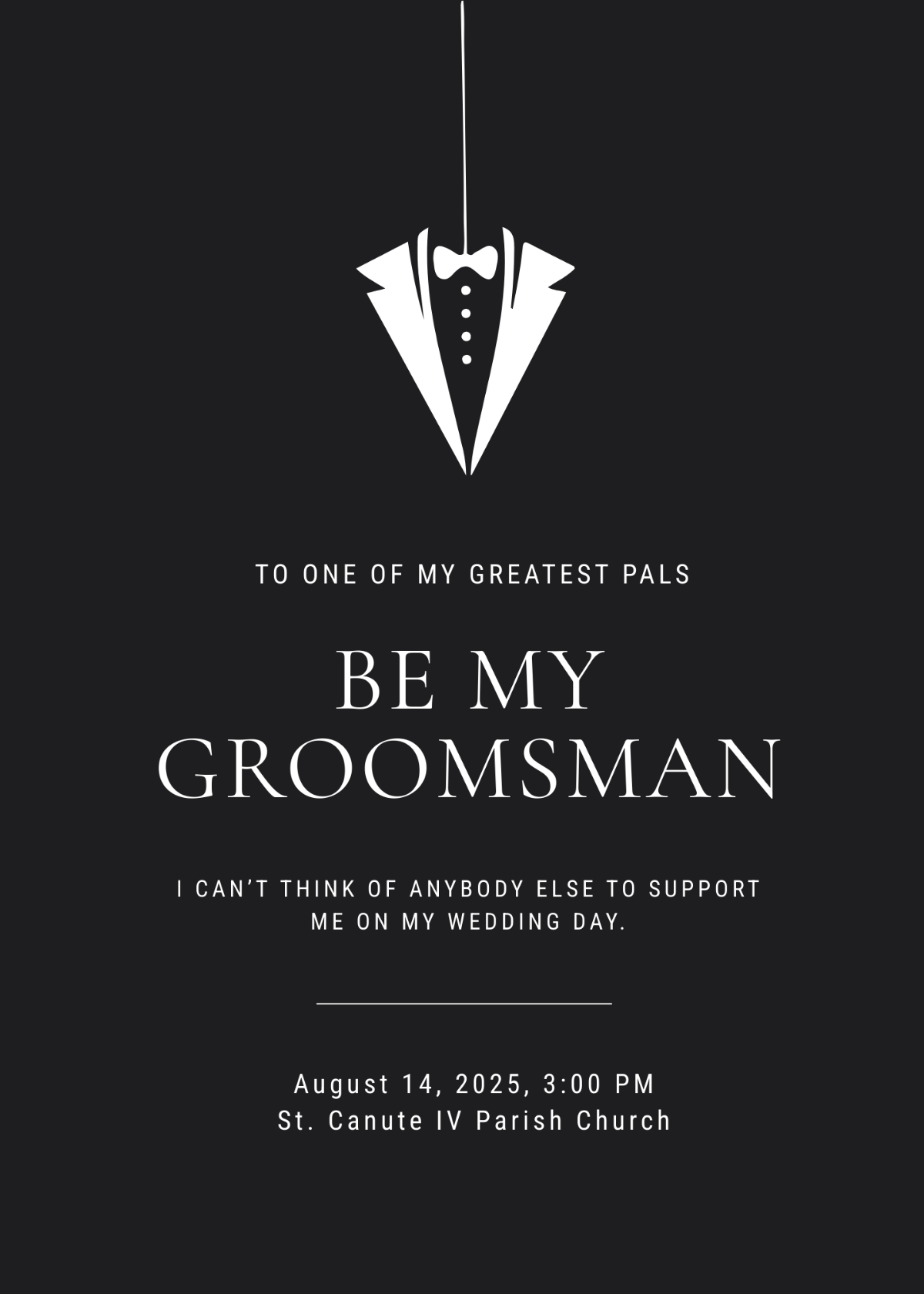 Groomsmen Invitation Card Template