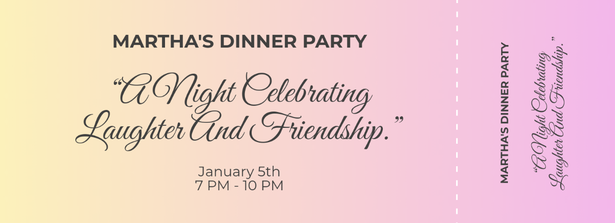 Free Dinner Ticket Templates, Editable and Printable