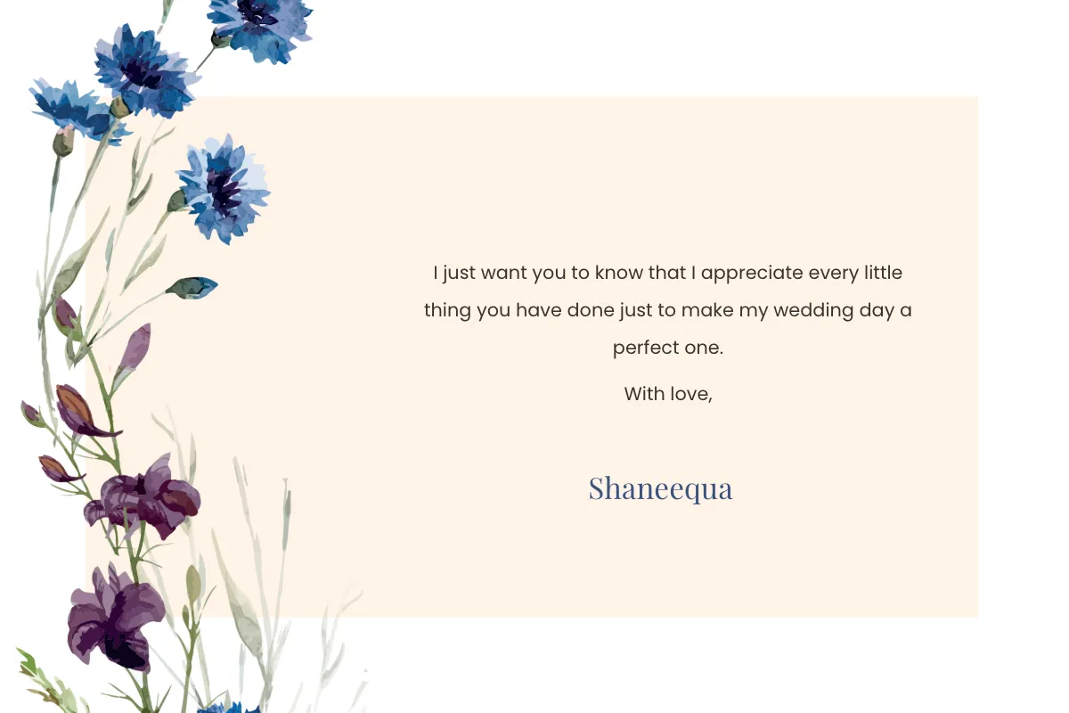 Free Bridesmaid Thank You Card Template to Edit Online