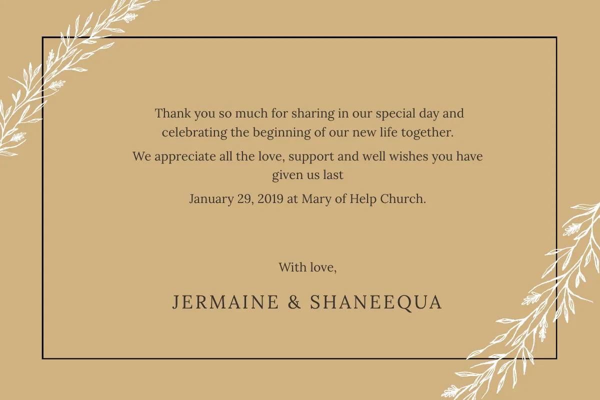 Free Rustic Thank You Card Template to Edit Online