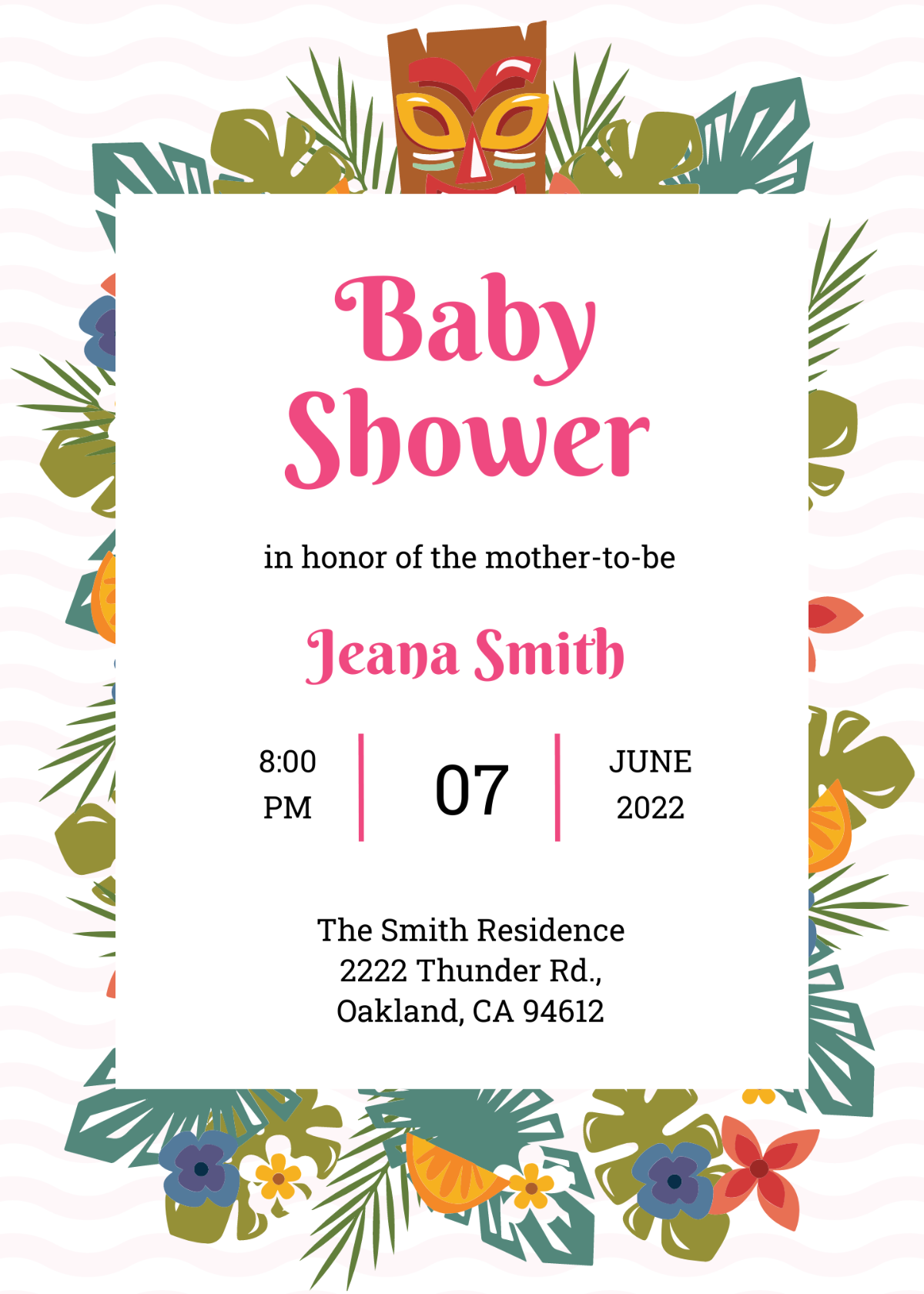 Luau Baby Shower Invitation Template