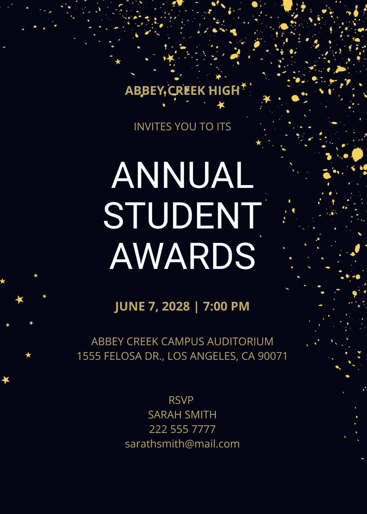 School Award Ceremony Invitation Template - Edit Online & Download