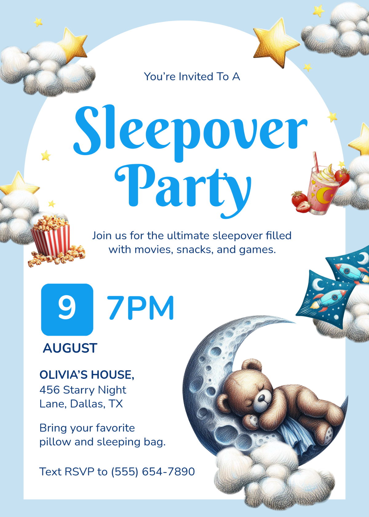 Free Sleepover Invitation Templates, Editable and Printable