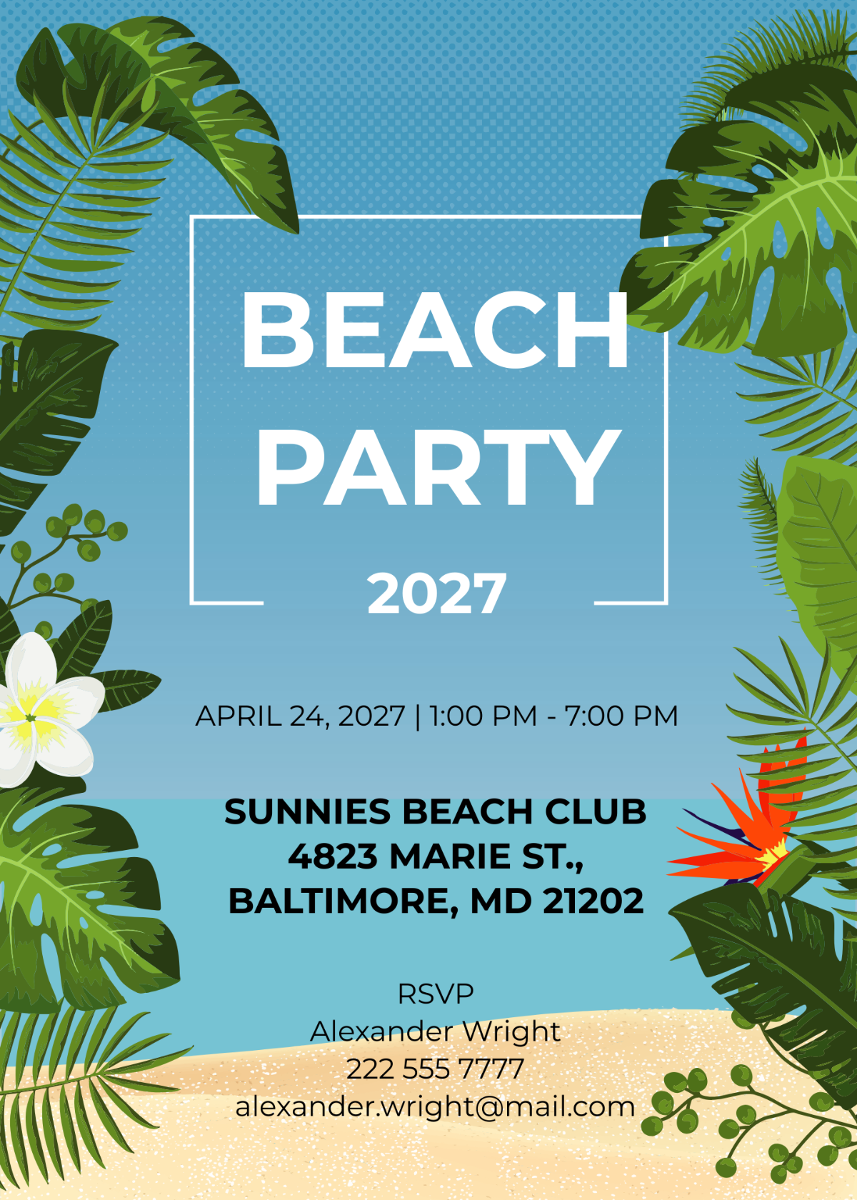 Summer Beach Party Invitation
