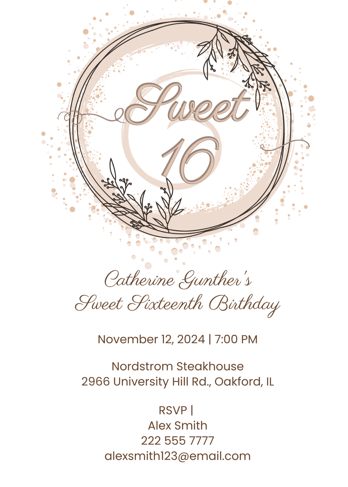 Sweet 16 Birthday Invitation Template - Edit Online & Download