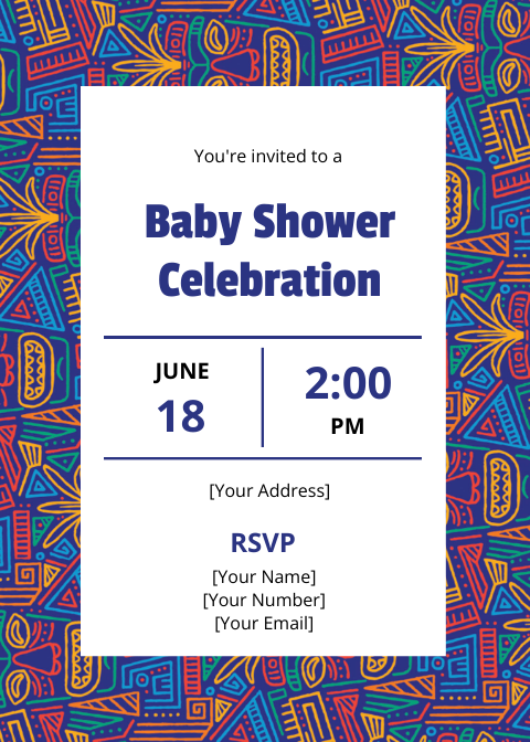 Tribal Baby Shower Invitation