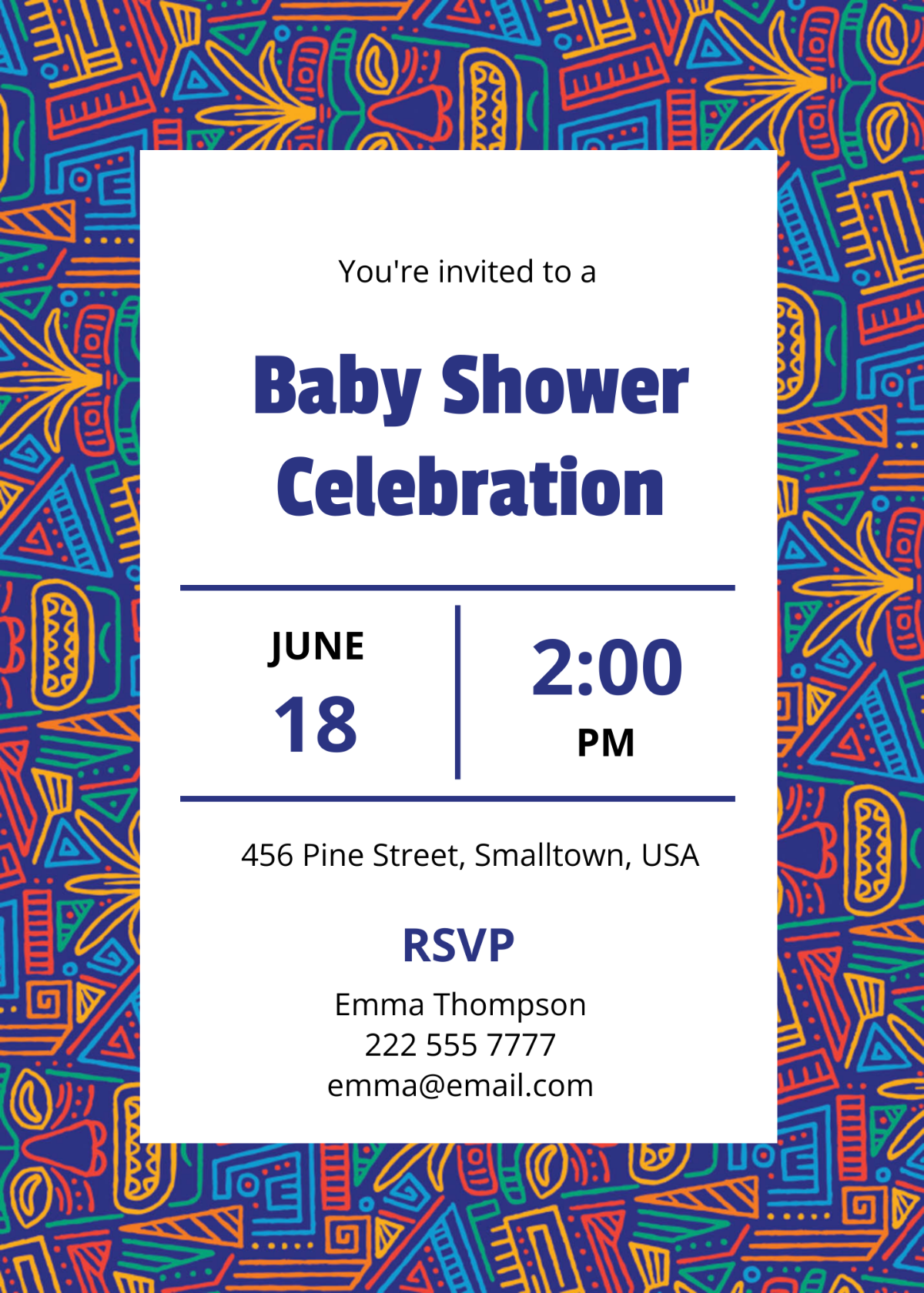 Tribal Baby Shower Invitation template - Edit Online & Download