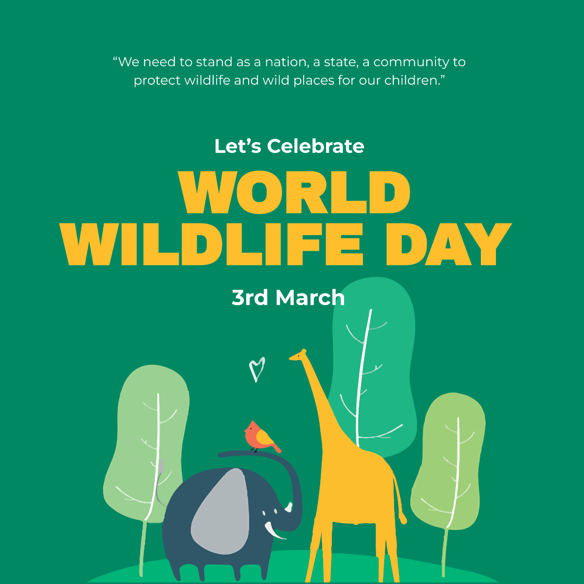 Free World Wild Life Day Instagram Post Template