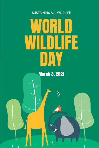 Free World Wild Life Day Pinterest Pin Template to Edit Online