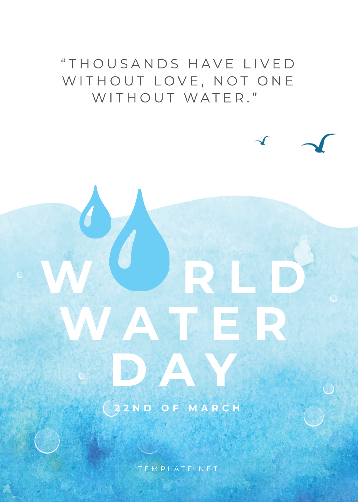 Free World Water Day Greeting Card Template
