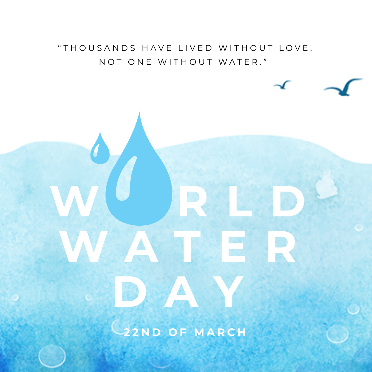 Free World Water Day Linkedin Post Template