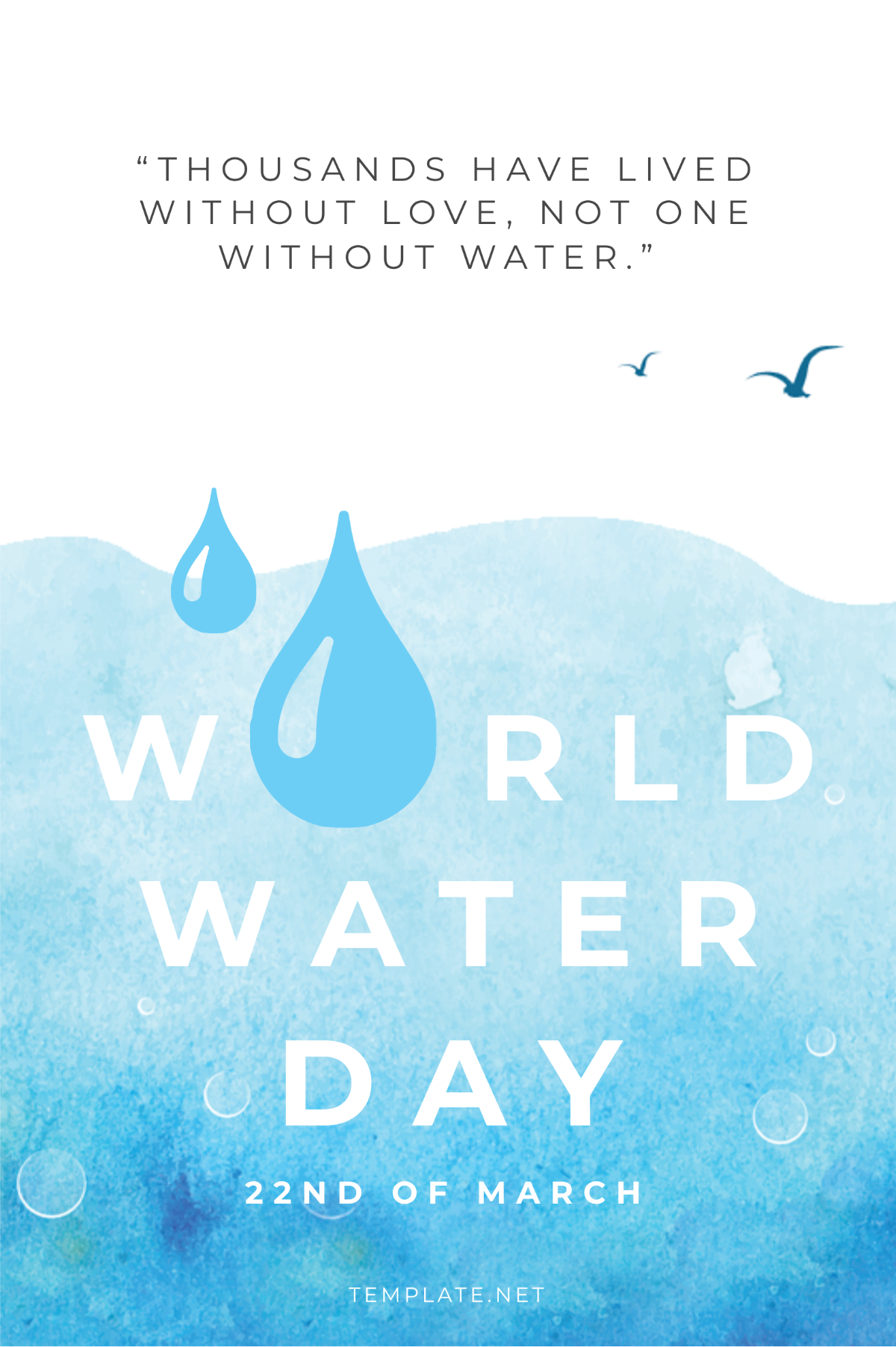 Free World Water Day Tumblr Post Template