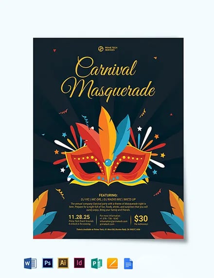 Editable School Carnival and Circus Invitation Flyer Template — Posh Park