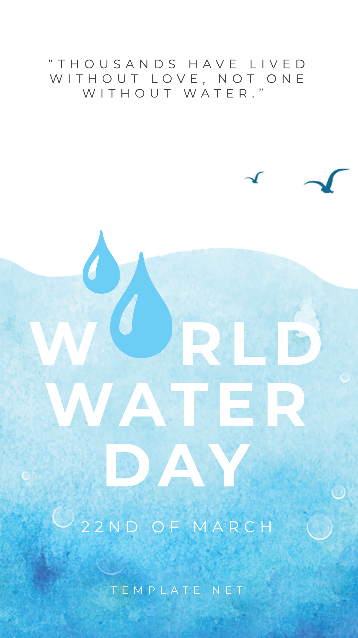 Free World Water Day Whatsapp Image Template