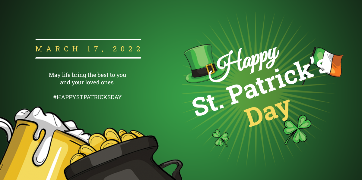 Free Saint Patrick's Day Twitter Post Template