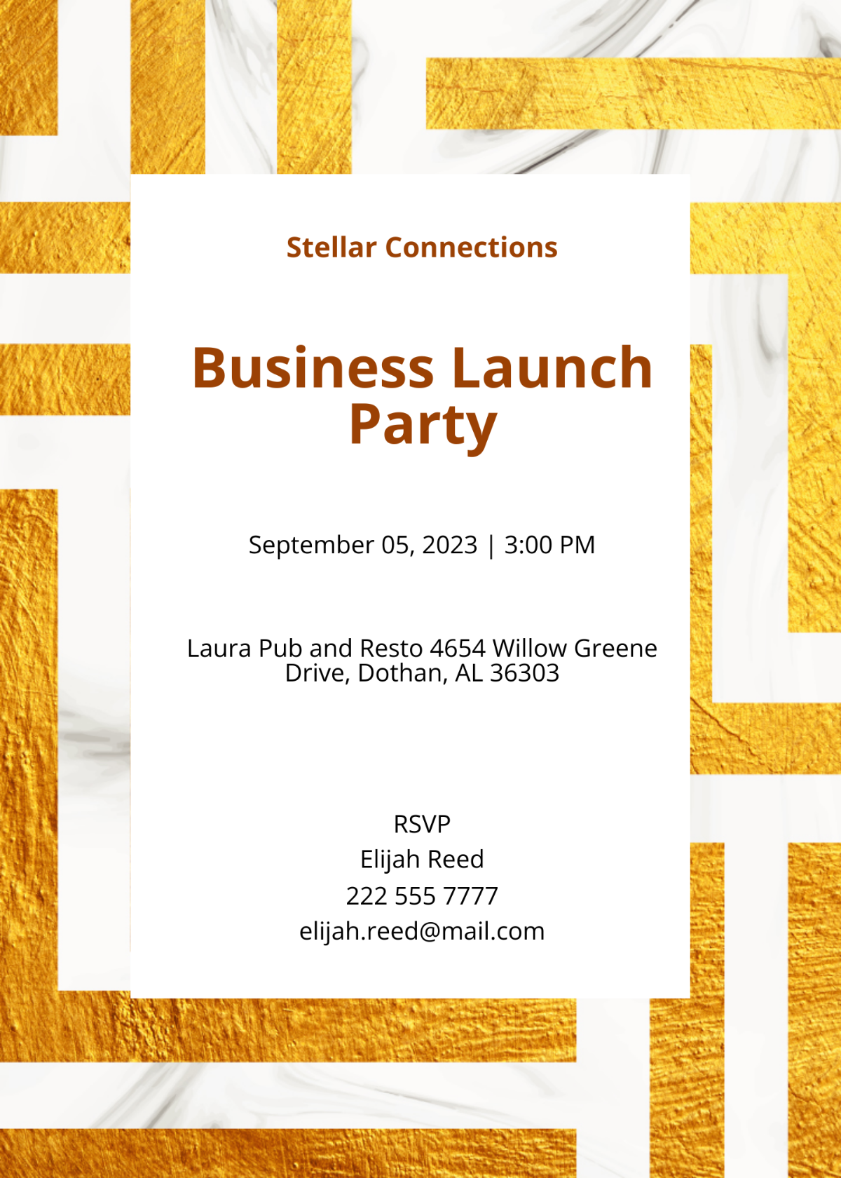 Business Launch Party Invitation