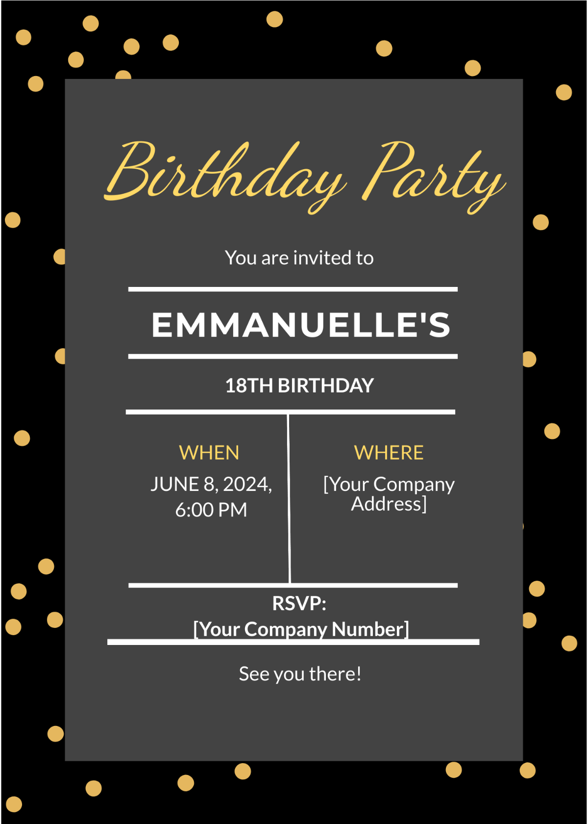 Free Confetti Birthday Invitation Template