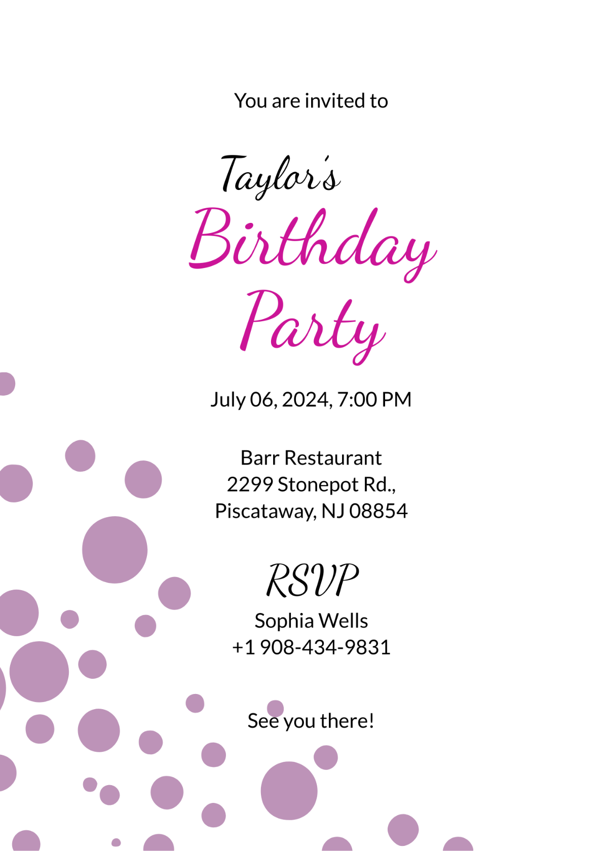 Confetti Invitation Template - Edit Online & Download