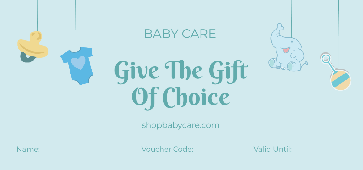 Baby Children Gift Voucher Template